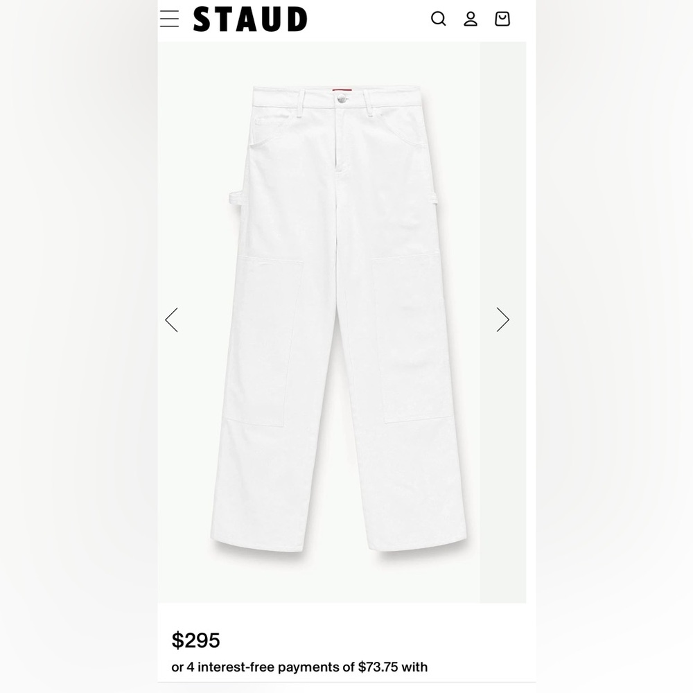 Staud white painter pants